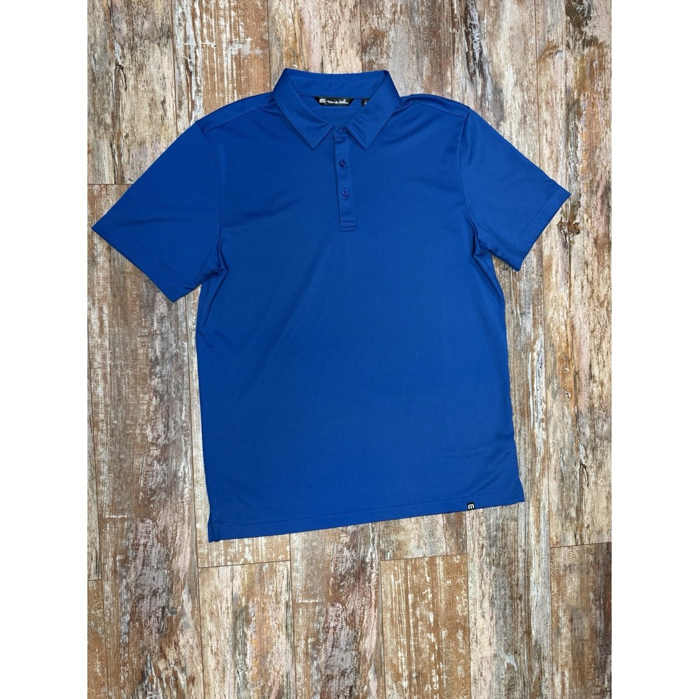 Mens Travis Mathew Blue Performance Breathable Polo Shirt Size Large